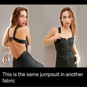 Free People Crvy denim zip front jumpsuit sz 2